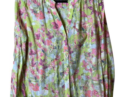 Top Long Sleeve By Zac And Rachel In Floral Print, Size: L For Cheap