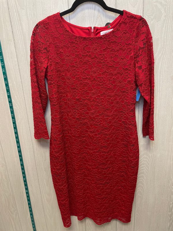 Dress Casual Short By Calvin Klein In Red, Size: M Fashion