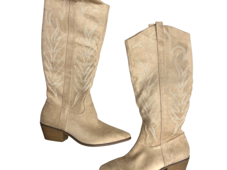 Boots Knee Heels By Universal Thread In Tan, Size: 7.5 Sale