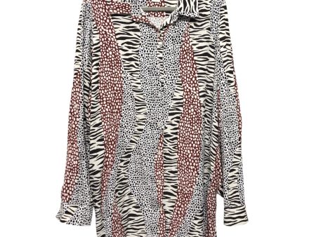 Tunic Ls By Rod Beattie In Red & White, Size:1X For Cheap