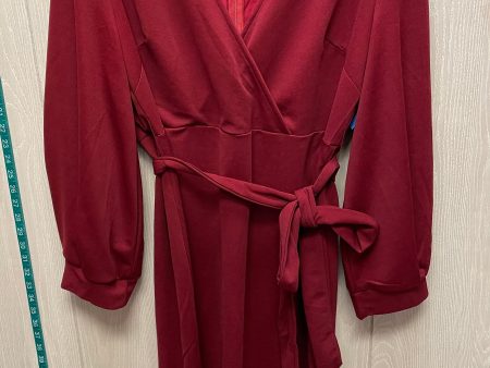 Dress Casual Midi By Clothes Mentor In Maroon, Size: 1x Discount