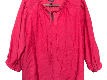 Blouse 3 4 Sleeve By Vince Camuto In Pink, Size:M Online Hot Sale