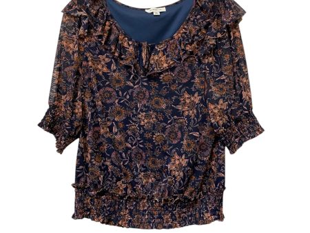 Top Short Sleeve By Evereve In Floral Print, Size: L on Sale