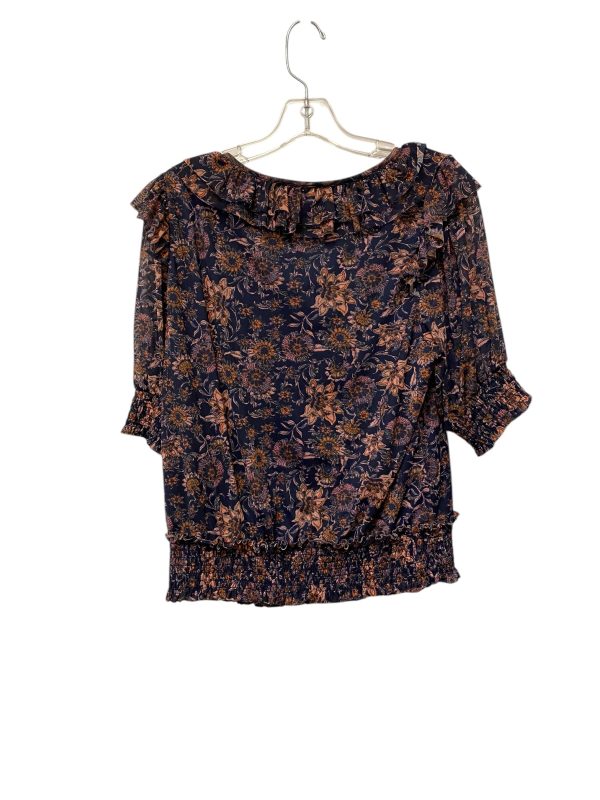 Top Short Sleeve By Evereve In Floral Print, Size: L on Sale