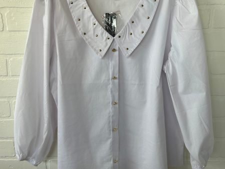 Top Long Sleeve By Adrienne Vittadini In White, Size: Xl Sale