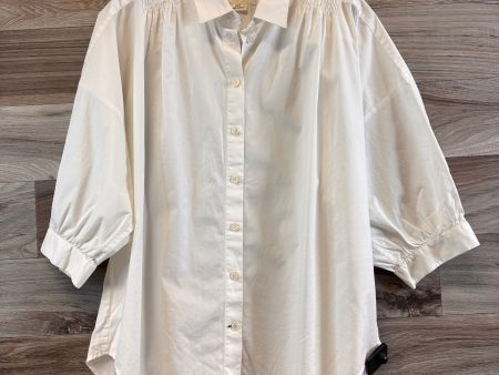 Top Short Sleeve Designer By Kate Spade In Ivory, Size: M Cheap