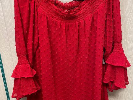 Top 3 4 Sleeve By Cato In Red, Size:Xl Online Hot Sale