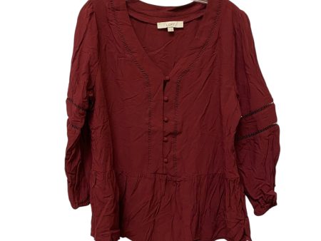 Top Long Sleeve By Loft In Red, Size: L Supply