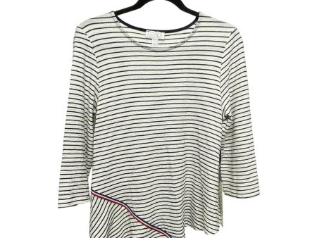 Top Long Sleeve By Scapa In Striped Pattern, Size: S Cheap