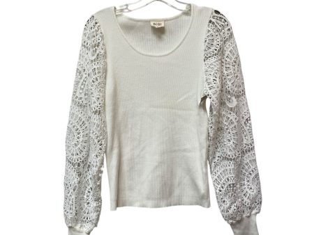 Top Long Sleeve By Bibi In White, Size: Xl Hot on Sale