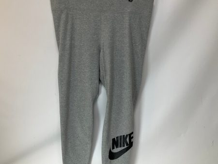 Athletic Leggings By Nike Apparel In Grey, Size: Xl For Discount