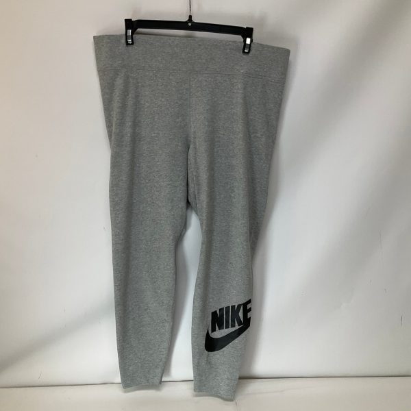 Athletic Leggings By Nike Apparel In Grey, Size: Xl For Discount