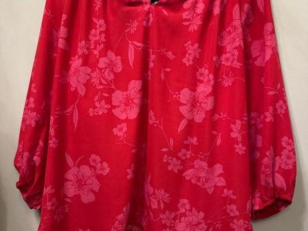 Top Long Sleeve By Bobeau In Red, Size: M on Sale