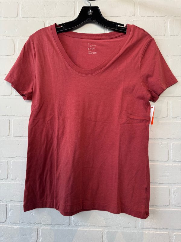 Top Short Sleeve Basic By A New Day In Orange, Size: S Hot on Sale