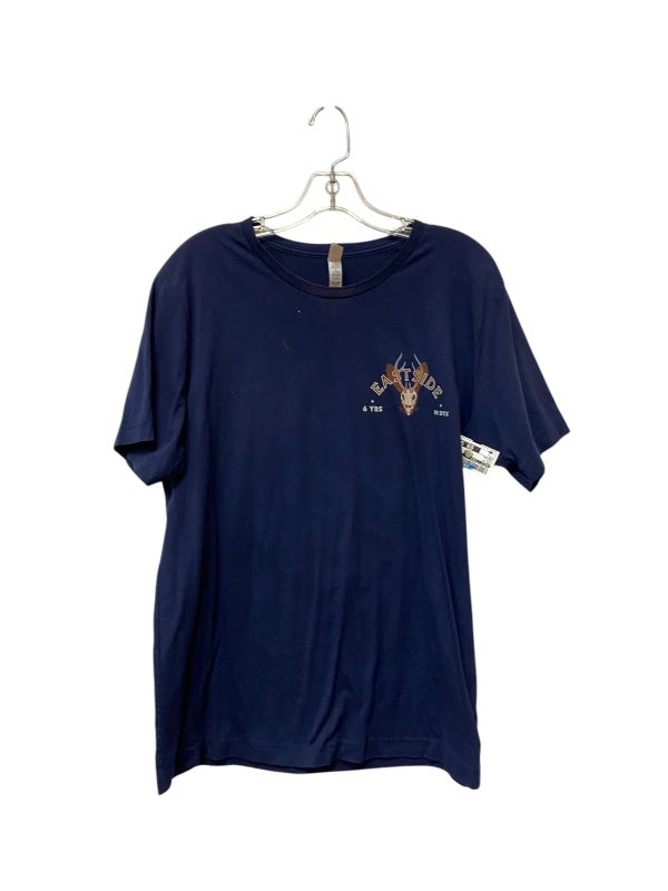 Top Short Sleeve By Bella + Canvas In Blue, Size: L For Cheap