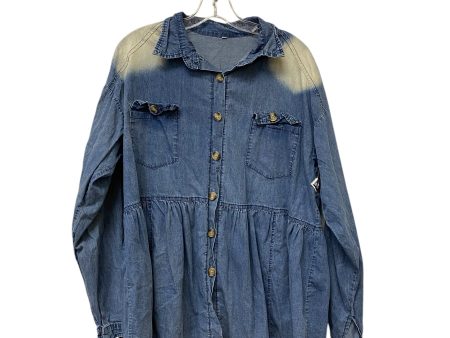 Top Long Sleeve By Clothes Mentor In Blue Denim, Size: Xxl Cheap