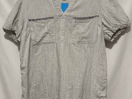 Top Short Sleeve By Falls Creek In Blue & White, Size: S Cheap