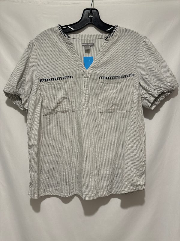 Top Short Sleeve By Falls Creek In Blue & White, Size: S Cheap