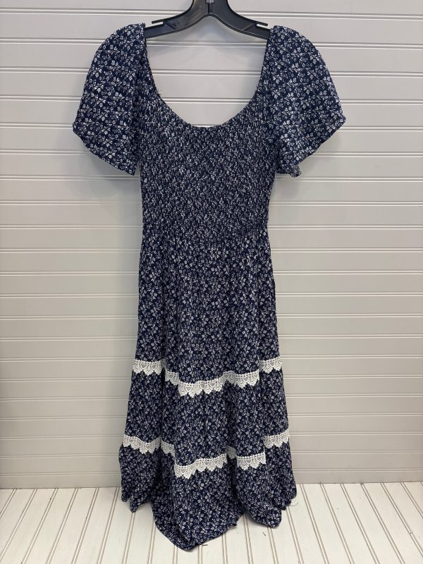 Dress Casual Midi By Calista In Blue & White, Size: S Fashion