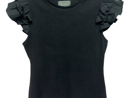 Ribbed Ruffle Top By Anthropologie In Black, Size: XS Cheap