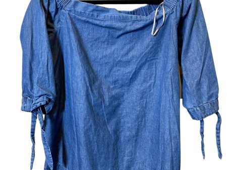 Top Short Sleeve By Loft In Blue Denim, Size: S Hot on Sale