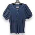 Elinor Puff Sleeve Textured Peasant Top By Anthropologie In Navy, Size: M Online