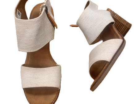 Sandals Heels Block By Toms In Cream, Size: 10 For Discount