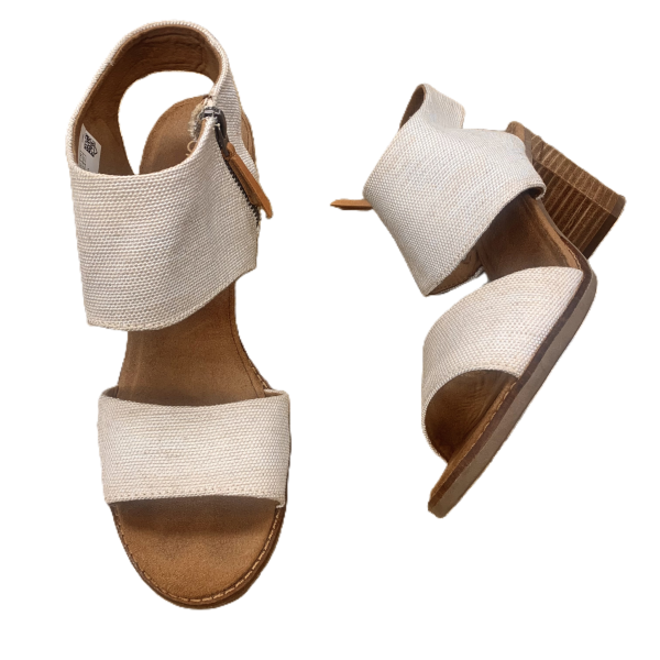 Sandals Heels Block By Toms In Cream, Size: 10 For Discount