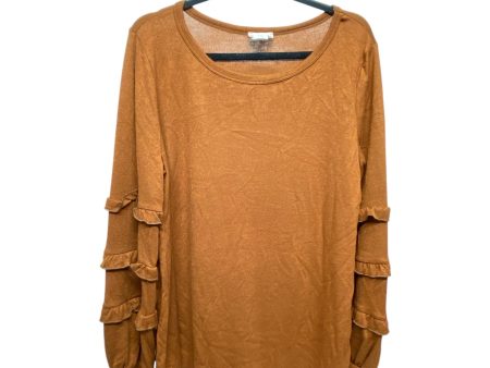 Top Long Sleeve By Bibi In Brown, Size: L For Cheap