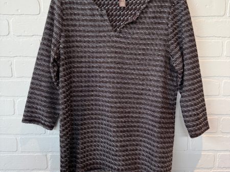 Top Long Sleeve By Chicos In Brown & White, Size: M on Sale