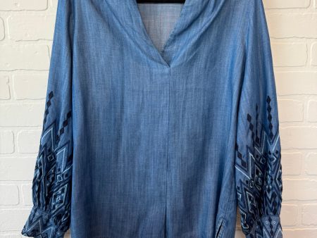 Top Long Sleeve By Chicos In Blue, Size: Xl Fashion