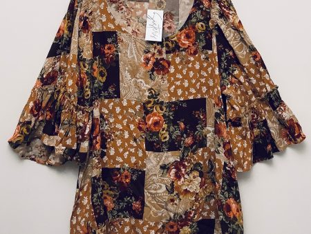 Top Short Sleeve By Andree By Unit In Floral Print, Size: 1x Fashion