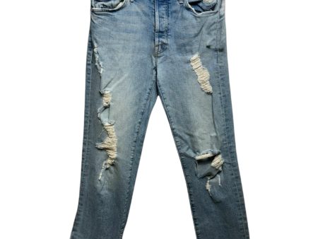 Distressed Skinny Jeans By Mother Jeans In Blue Denim, Size: 4 Sale