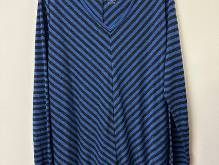 Top Long Sleeve By Apt 9 In Black & Blue, Size: Xl Supply