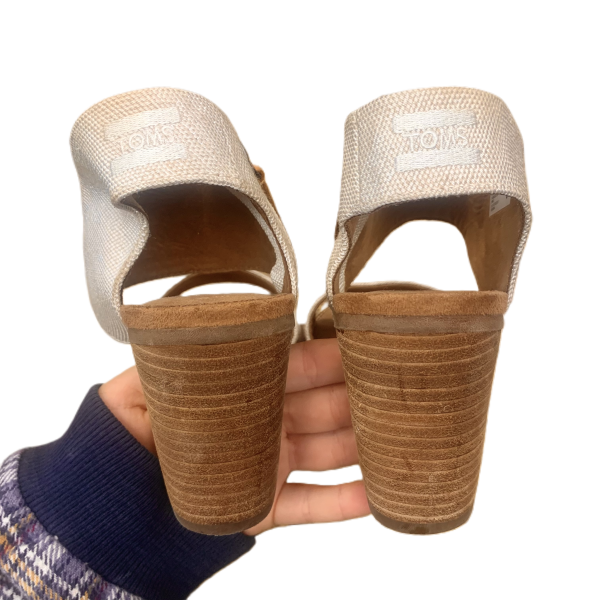 Sandals Heels Block By Toms In Cream, Size: 10 For Discount