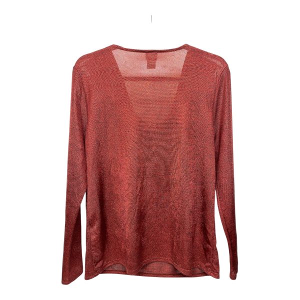 Top Long Sleeve By Chicos In Red, Size: M For Cheap