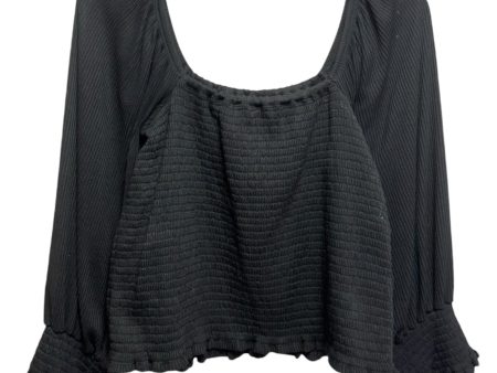 Smocked Puff-Sleeved Top By Anthropologie In Black, Size: L Cheap