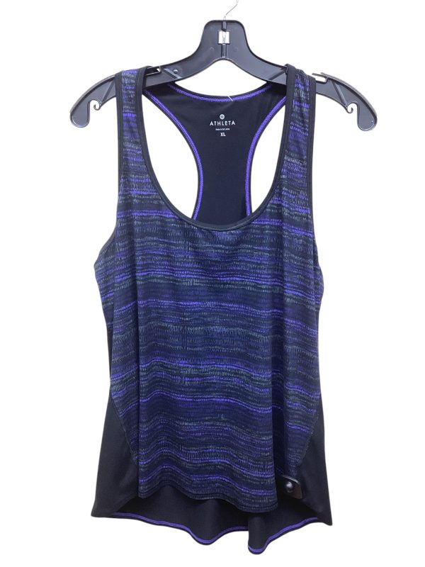 Athletic Tank Top By Athleta In Black & Purple, Size: Xl on Sale