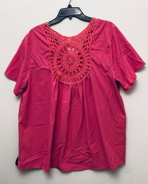 Top Short Sleeve By Shein In Pink, Size: 2x Online Sale