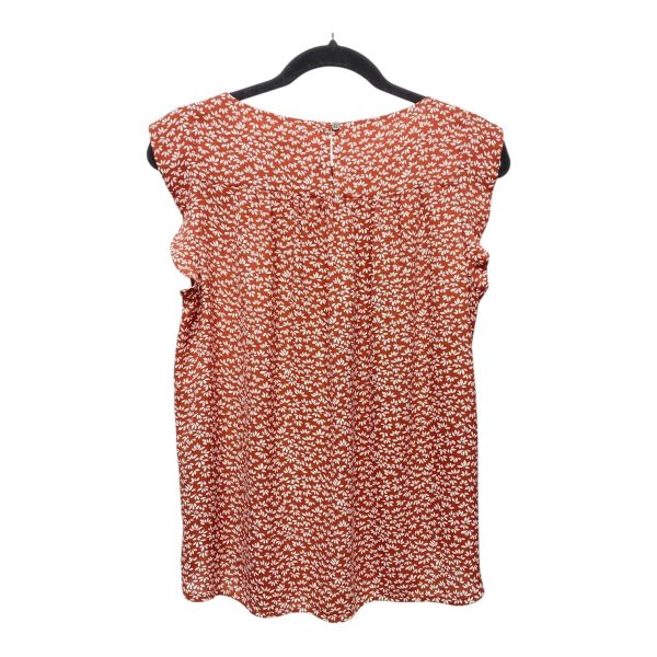 Top Short Sleeve By Loft In Brown & Cream, Size: M Fashion