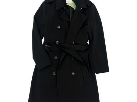 Coat Trench Coat By H&M In Black, Size:S Sale