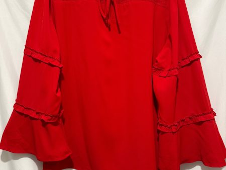 Top Long Sleeve By Carol Rose In Red, Size: 3x Sale