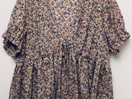 Top Short Sleeve By Shein In Floral Print, Size: 2x For Discount