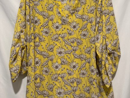 Top 3 4 Sleeve By Cato In Yellow, Size: 3x Supply