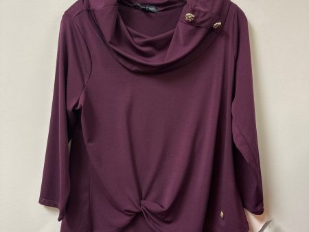 Top Long Sleeve By Adrienne Vittadini In Purple, Size: L For Discount