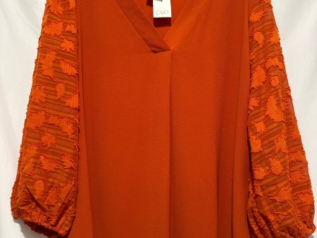 Top Long Sleeve By Cato In Orange, Size: 3x For Cheap