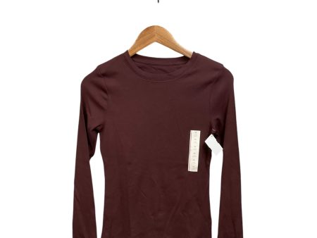 Top Long Sleeve By A New Day In Maroon, Size: Xs Sale