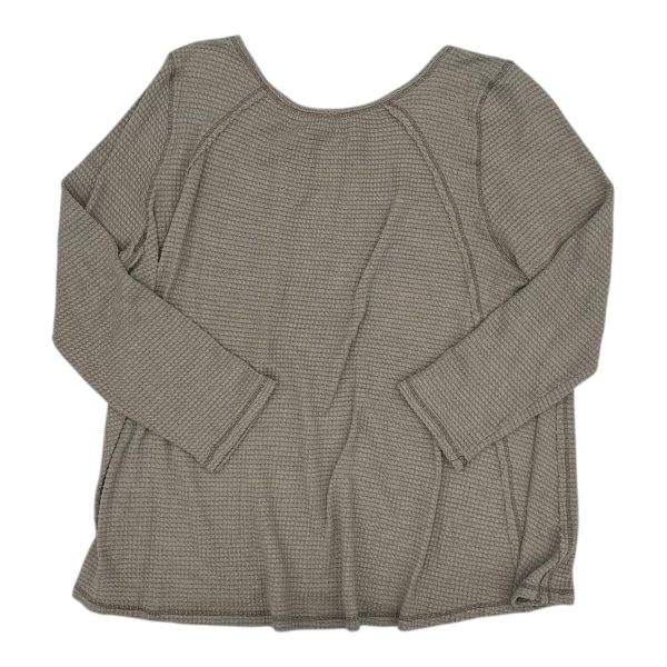 Top Ls By She + Sky In Taupe, Size:2X Hot on Sale