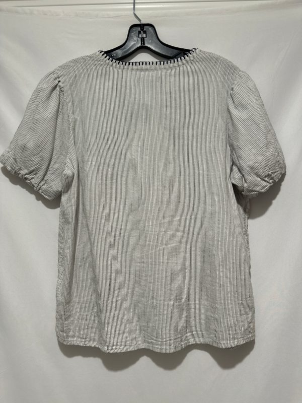 Top Short Sleeve By Falls Creek In Blue & White, Size: S Cheap