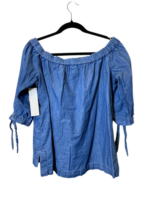 Top Short Sleeve By Loft In Blue Denim, Size: S Hot on Sale